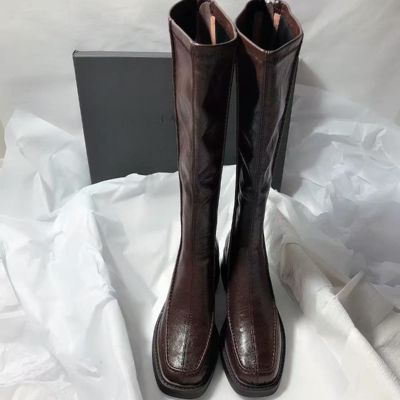 Knee High Boots Women - Sepatu Bot Panjang Berujung Bulat dan