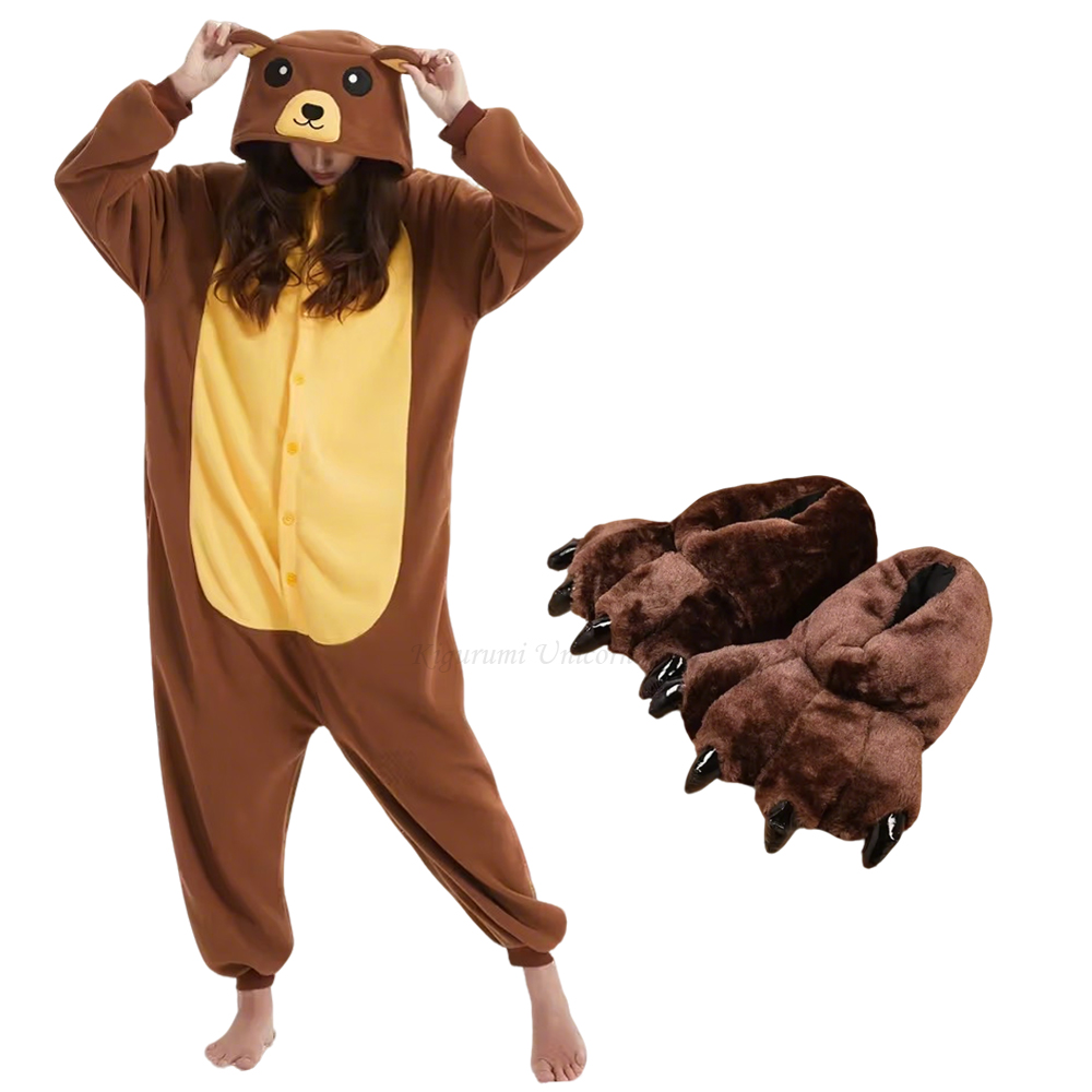 Women Shoes Xxl - Piyama Kigurumi Beruang Cokelat Dewasa, Kostum