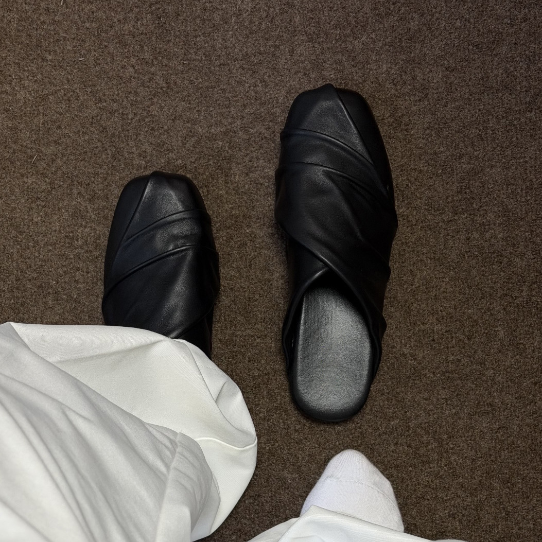 Sepatu Kulit Hitam Model Vinta - Mule Slip On ulasan dan harga