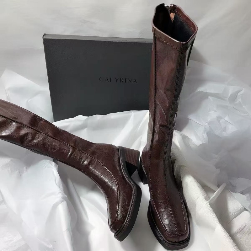 Sepatu Bot Panjang Berujung Bu - Knee High Boots Women ulasan dan harga